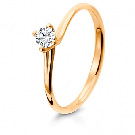 Bague solitaire or rose