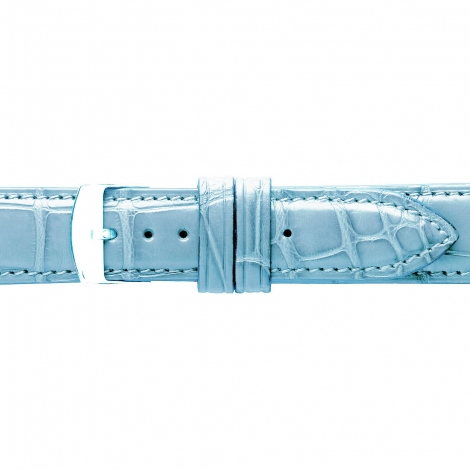 Bracelet Montre Crocodile Mat Bleu Ciel
