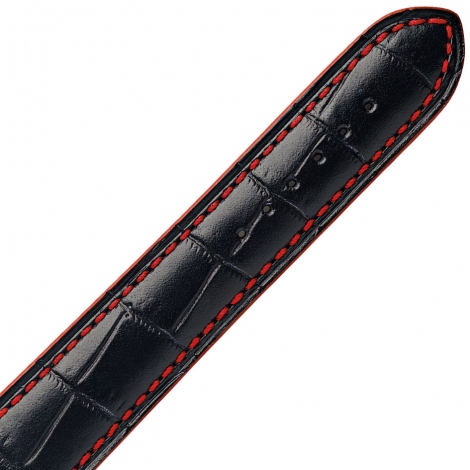 Bracelet Montre veau faon croco fil rouge