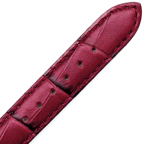Bracelet Montre veau faon croco Rouge