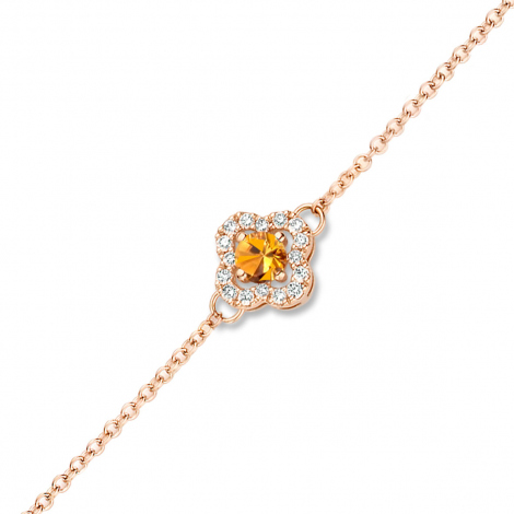 Bracelet Saphir Orange et Diamants Salina