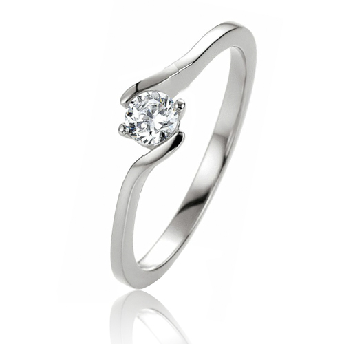 Bague de mariage femme or blanc 0.20 ct Isabella