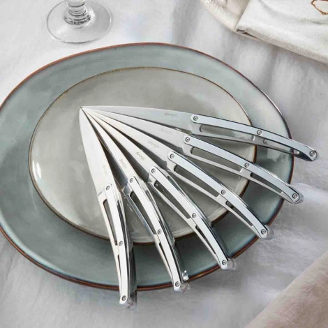 6 couteaux de table Deejo Chrom