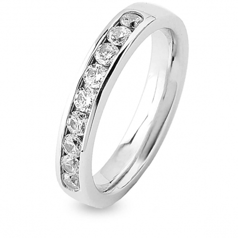 Alliance Rhodié éternity Taille 56 Diamants Cz 2mm Argent 925 - Neuf Avec étiquettes Dolly-Bijoux