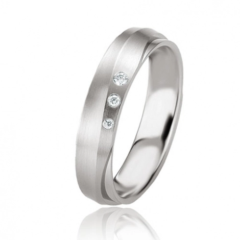 Alliance argent diamant