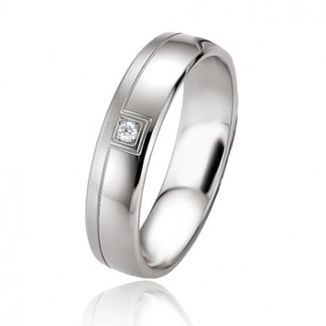 Alliance argent diamant