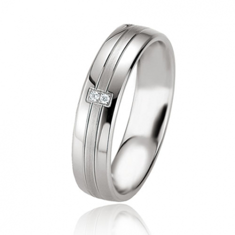 Alliance argent diamant