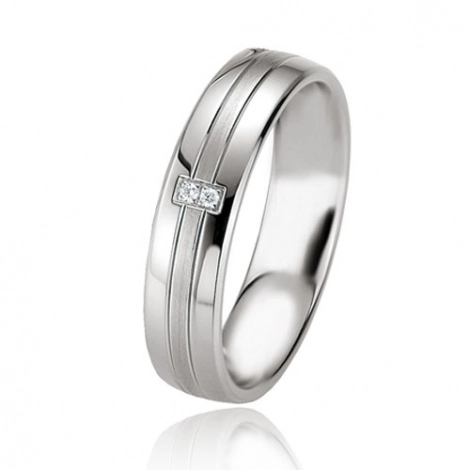 Alliance argent diamant