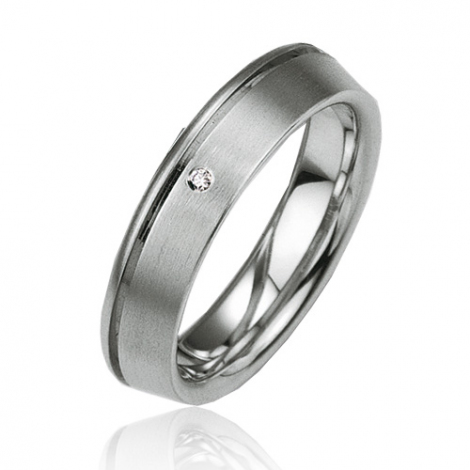 Alliance argent diamant