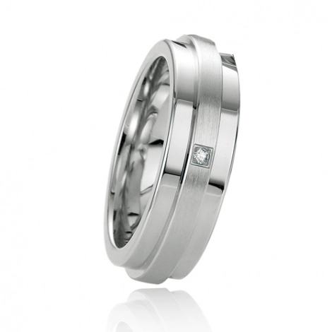 Alliance argent diamant