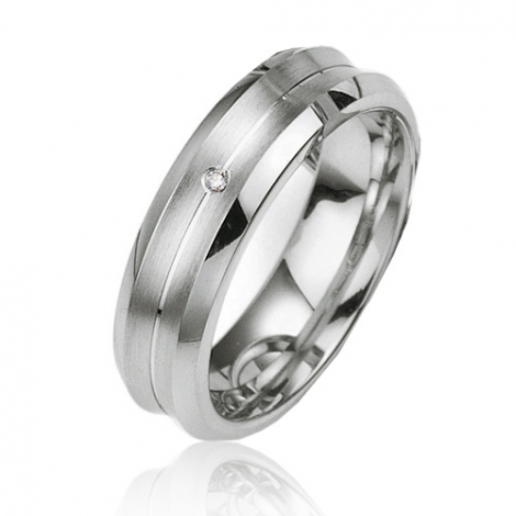 Alliance argent diamant