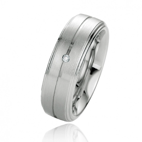 Alliance argent diamant
