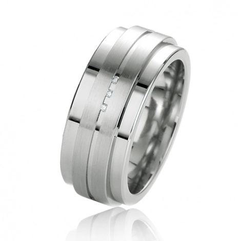 Alliance argent diamant