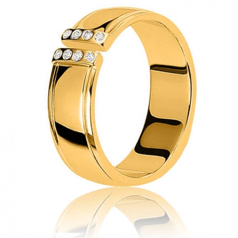 Alliance Augusta  sertie de diamants 0.08ct en or jaune