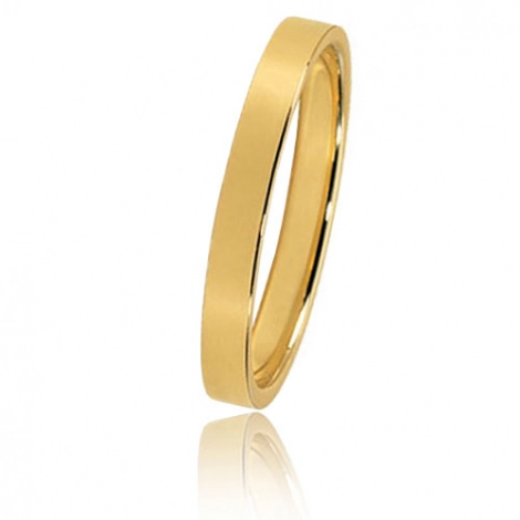 Alliance Bonheur en or jaune large de 3 mm