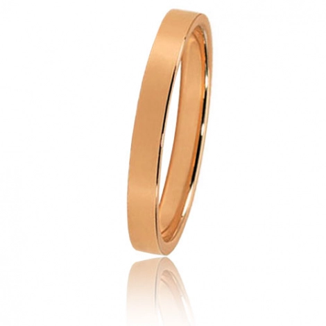Alliance Bonheur en or rose large de 2.5 mm