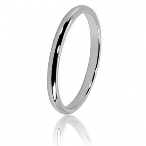 Alliance Demi Jonc en or blanc large de 2 mm