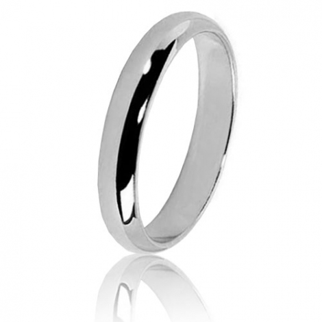 Alliance Demi Jonc en or blanc large de 3.5 mm