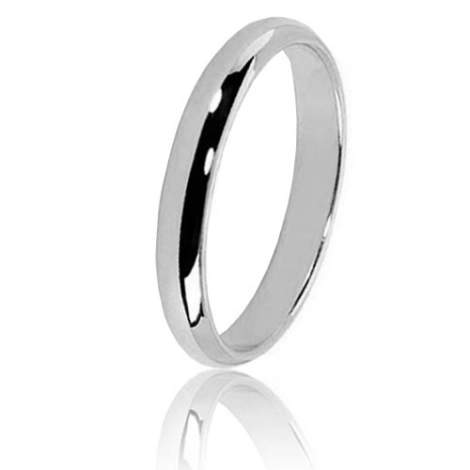 Alliance Demi Jonc en or blanc large de 3 mm