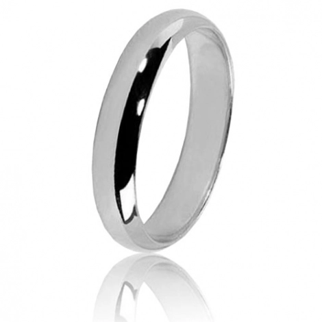 Alliance Demi Jonc en or blanc large de 4 mm