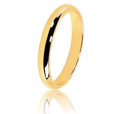 Alliance Demi Jonc en or jaune large de 3 mm