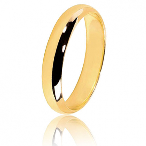 Alliance Demi Jonc en or jaune large de 4 mm