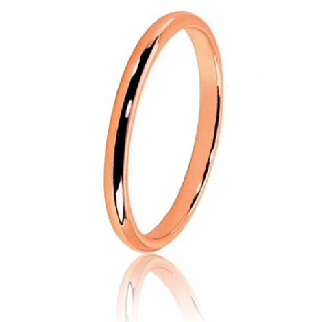 Alliance Demi Jonc en or rose large de 2 mm
