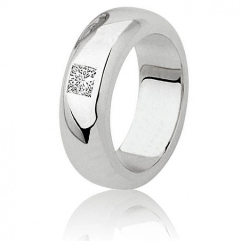 Alliance diamant 0.30ct  large de 7 mm en or blanc