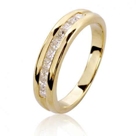 Alliance Solitaire Diamant Cz Dolly-Bijoux - Taille 50, Plaqué Or 18K 5 Microns, France