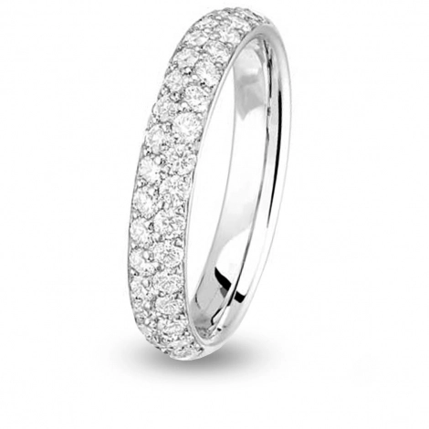 Alliance diamant demi tour Jonc parisien