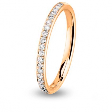 Alliance diamant Jonc Parisien demi tour