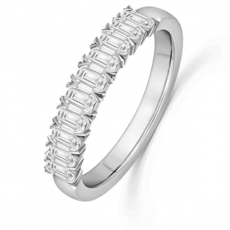 Alliance diamant taille Emeraude