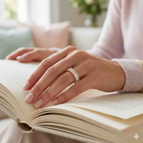 Alliance diamant taille Emeraude