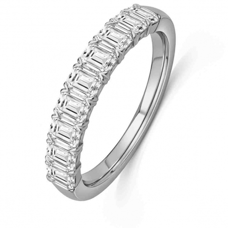 Alliance diamant taille Emeraude