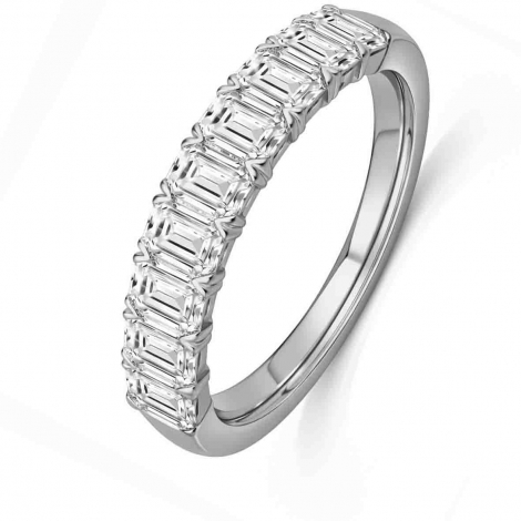 Alliance diamant taille Emeraude