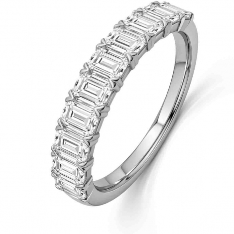Alliance diamant taille Emeraude