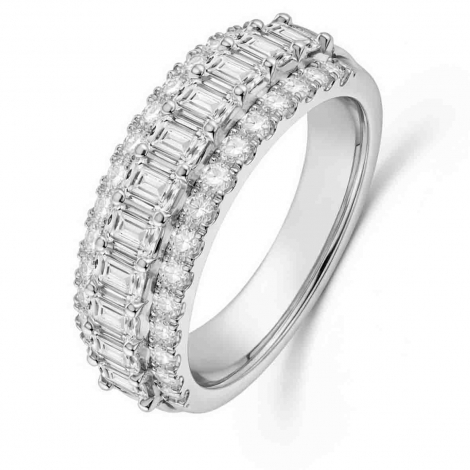 Alliance diamant taille Emeraude