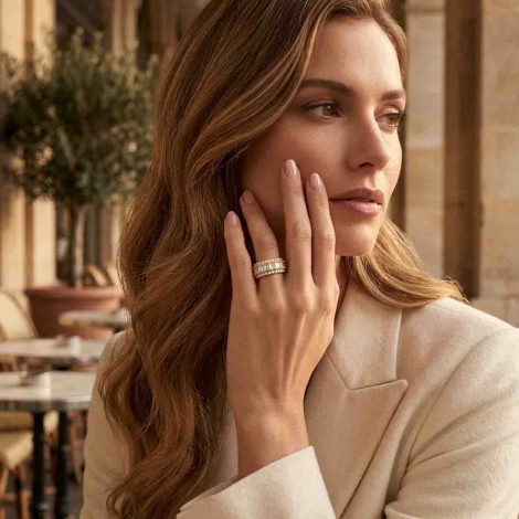 Alliance diamant taille Emeraude