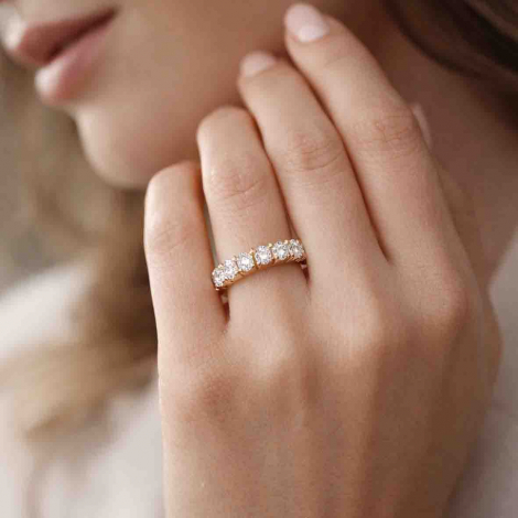 Alliance diamant taille Ovale