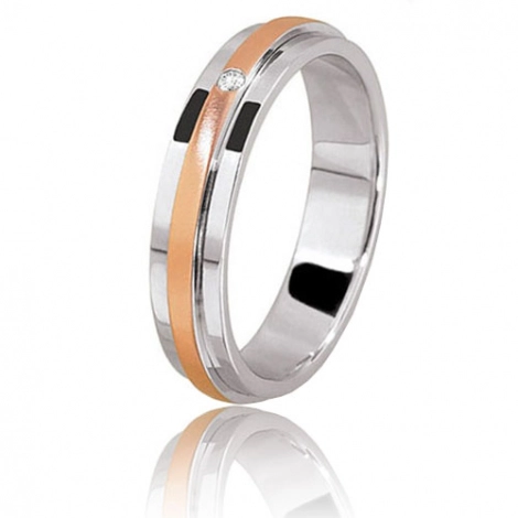 Alliance diamant Titan 0.02ct deux ors 