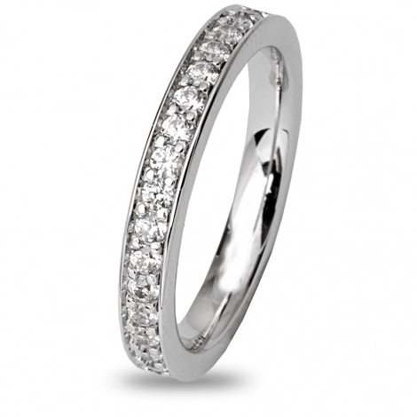 Alliance diamant tour complet platine serti grains 0.75 ct