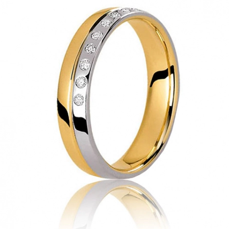 Alliance diamants 0.15ct deux ors large de 4.5 mm
