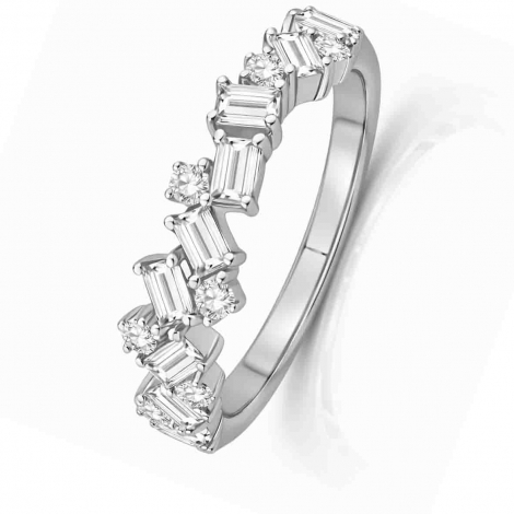 Alliance diamants taille baguette et Brillant