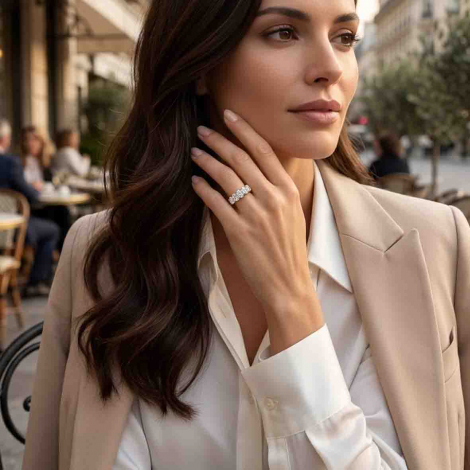 Alliance diamants taille Ovale