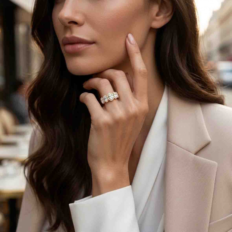 Alliance diamants taille Ovale