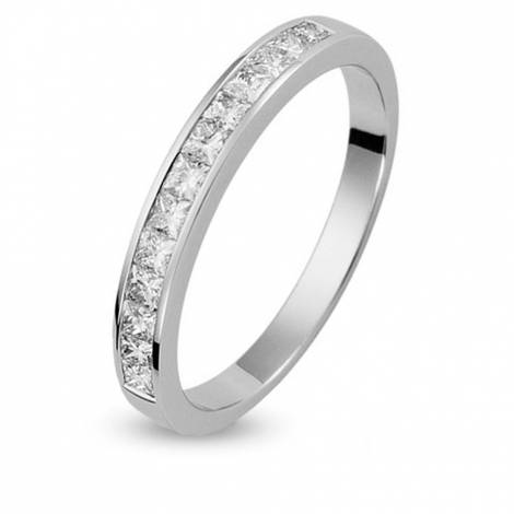Alliance en or et diamants demi-tour