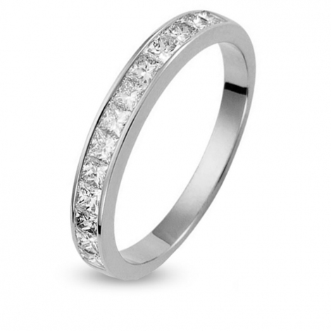 Alliance en or et diamants demi-tour