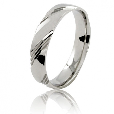 Alliance en platine Chartres de 4 mm