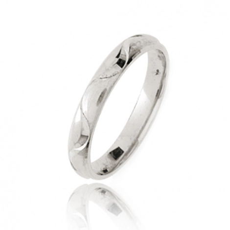 Alliance fantaisie or blanc