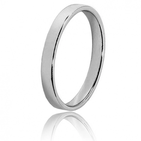 Alliance Fidelis en or blanc large de 2.5 mm